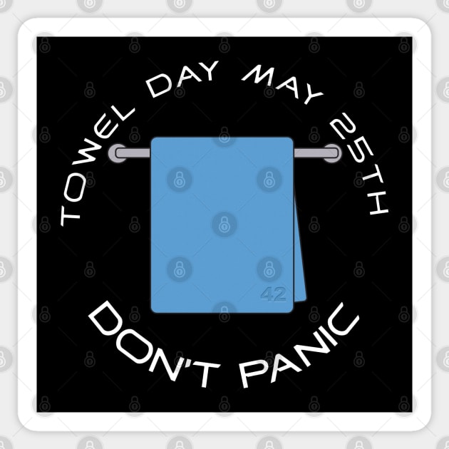 Towel Day - Don't Panic Sticker by JAC3D